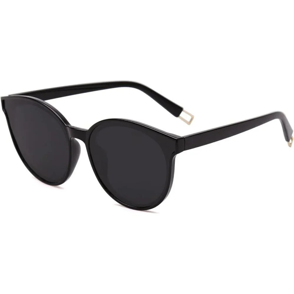 ❤️Women Black Fashion Round Sunglasses Men Vintage Shades